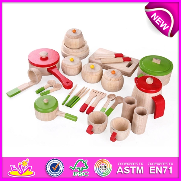 La moderna cocina de madera Accesorios para niños juguetes de madera, accesorios de cocina, vajilla, vajillas de juguetes Toy W10b093