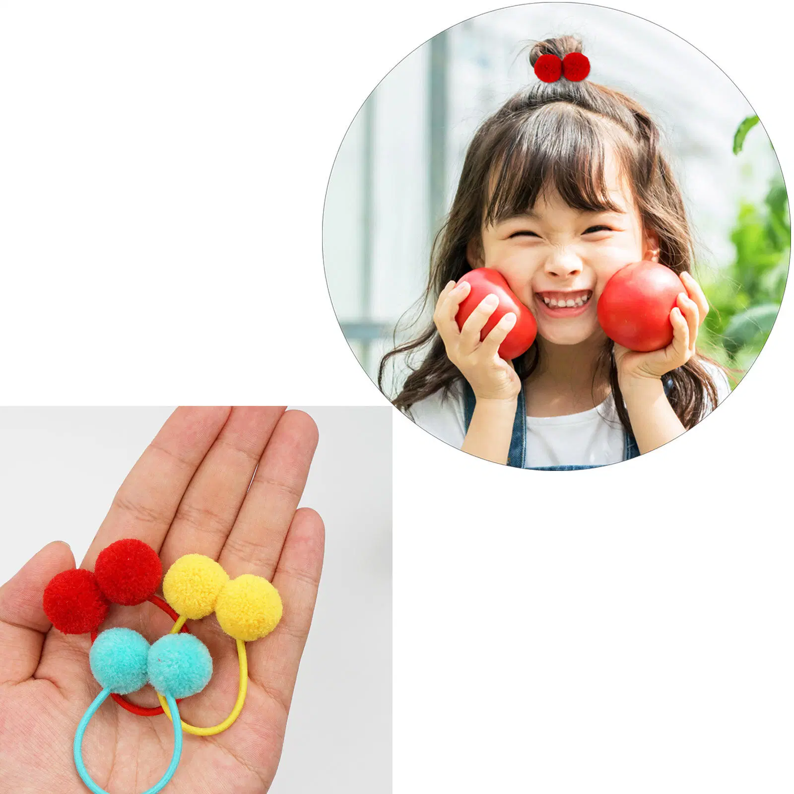 Baby Girls Hair Rope Cute Round Ball Rubber Band Kids Women Elastic Hair Bands Headwear Gifts Photo Props