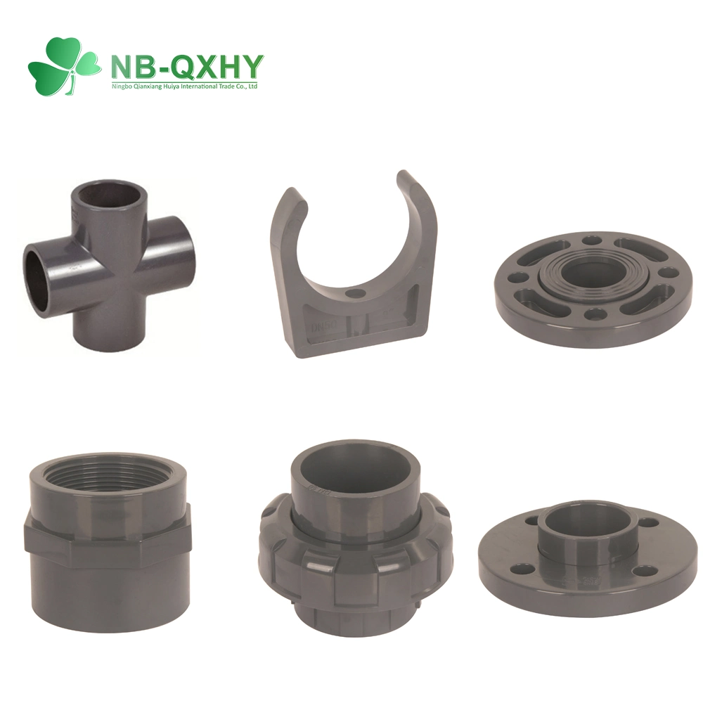 DIN Standard Pn10 Pn16 PVC Plastic UPVC CPVC Elbow Tee Industry Plumbing Pipe Fittings