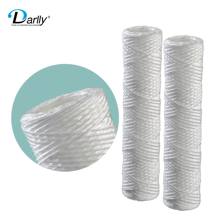 Fiber Glass String Wound Water Cartridge Filters PP String Wound Water Filters 5um for Water Coarse Filtration 10"/20"