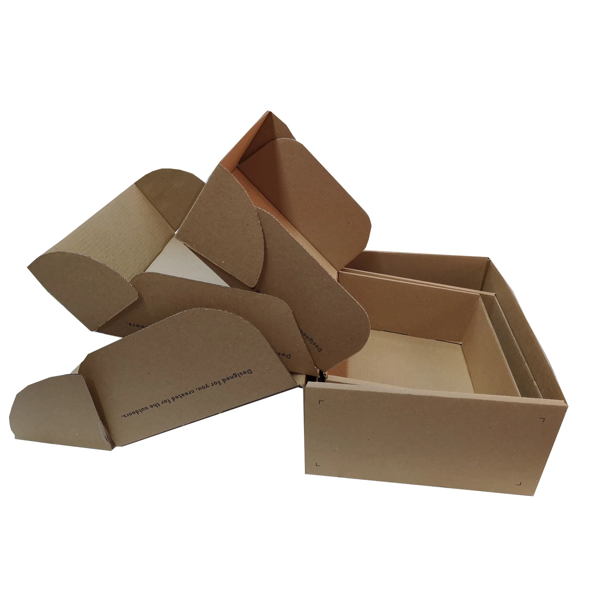 Papier carton ondulé à goujure 3 couches E emballage brun naturel Boîte