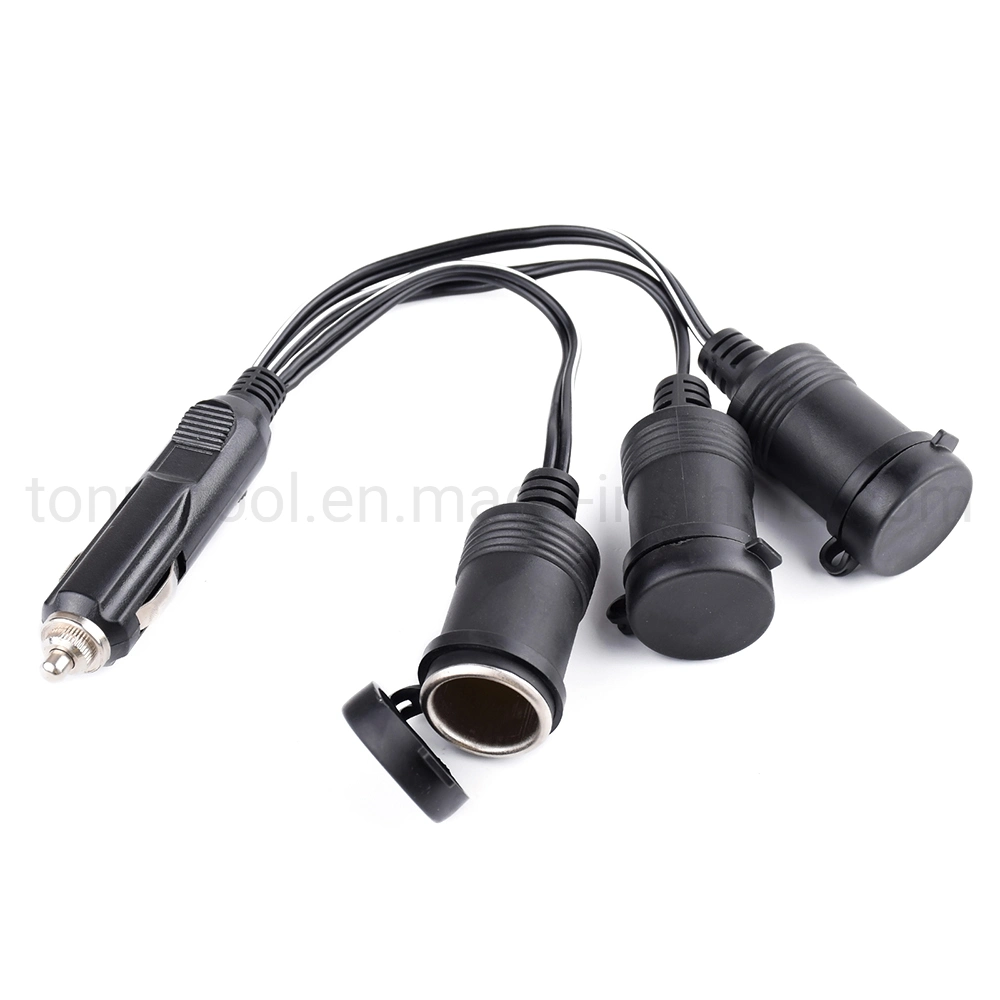 1 to 3 Car Cigarette Lighter Power Adapter 3 Way Socket Splitter Male to Female Socket Plug Extension Cord Cable