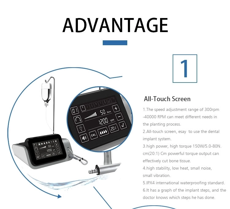 Touchscreen Dental Implant Equipment Motor mit LED-Handstück