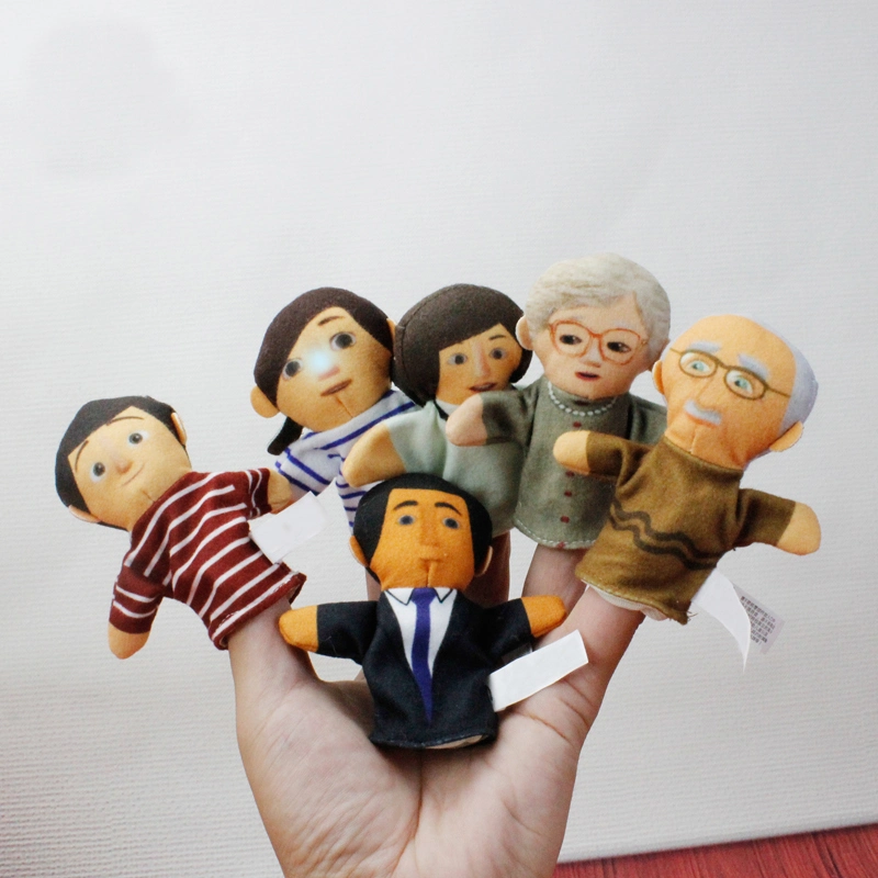 Factory Plush Animal Kids Finger Puppet Family Member Characters Plush Finger Puppets Plush Puppet