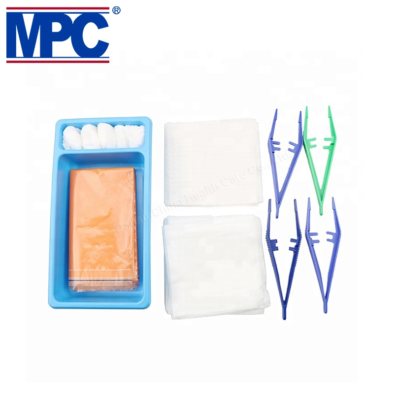 Chirurgische Wunde Dressing Pack Nahtentfernung Kit Sterile Dressing Kit Tablett mit vier Pinzetten