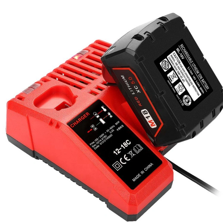 100-240 V Power Tool M18 M12 Cargador de batería para Milwaukee 12V - 18V M18 M12 Cargador rápido de la batería