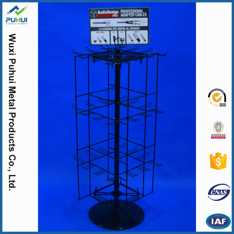 Iron Wire Form Holder Free Standing Floor Plastic Retail Cups Rack Display (PHY2032)