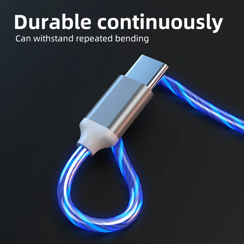 Voyant lumineux 3 en 1 3A LA CHARGE RAPIDE Micro USB Câble de type C pour les iphones téléphone Samsung