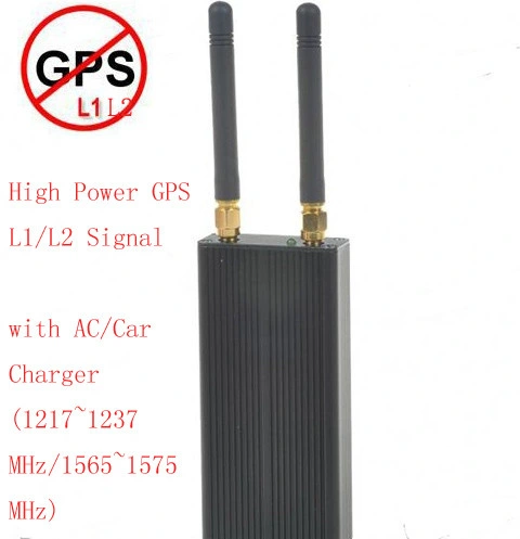 (AT-QH2) GPS de alta potencia L1/L2 Bloqueador de interferencias de señal con AC/Car Cargador (1217~1237 MHz/1565~1575 MHz)