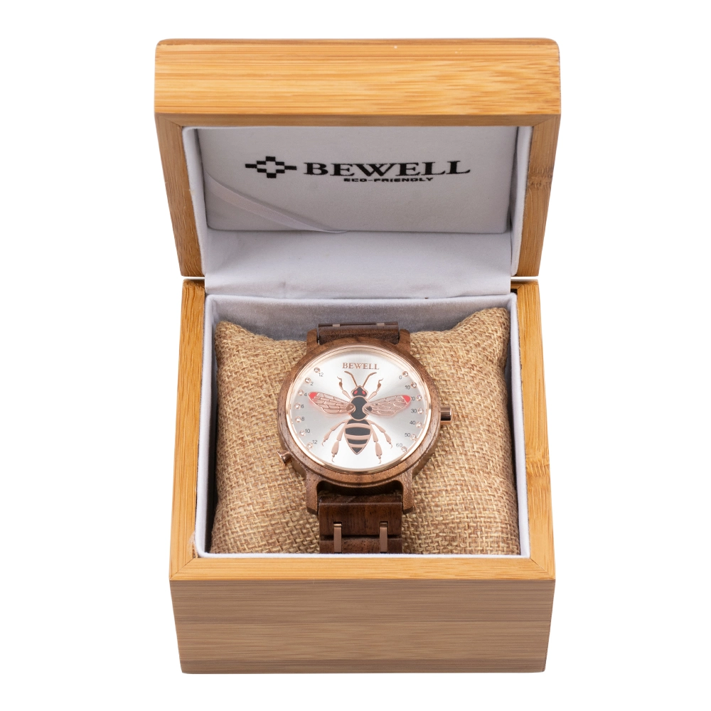 2023 Modern Stainless Steel with Wood Wrist Watch for Men Custom Logo Smart Wooden Watch Relogio Masculino