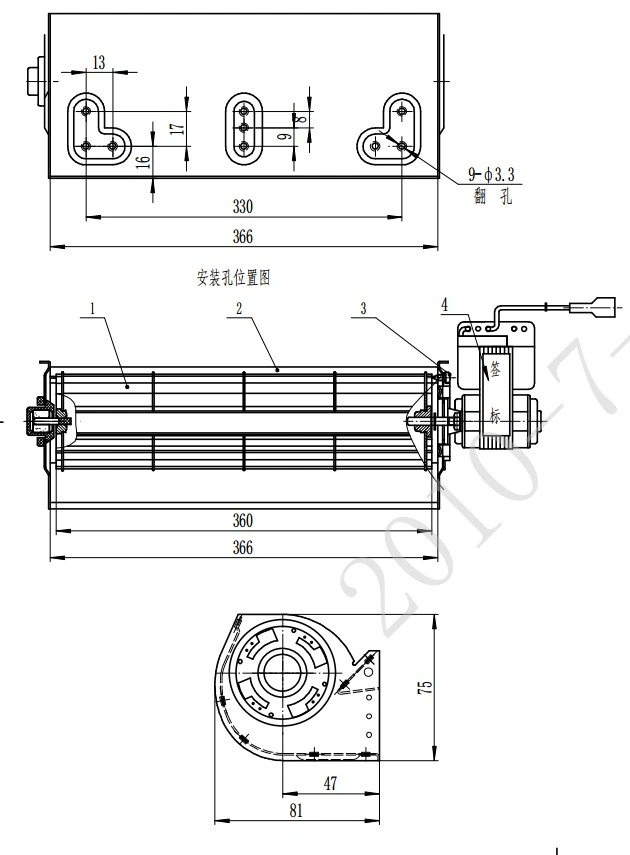 Multi Used Air Curtain Cross Flow Fan Blower for Transformer Cooling Fan