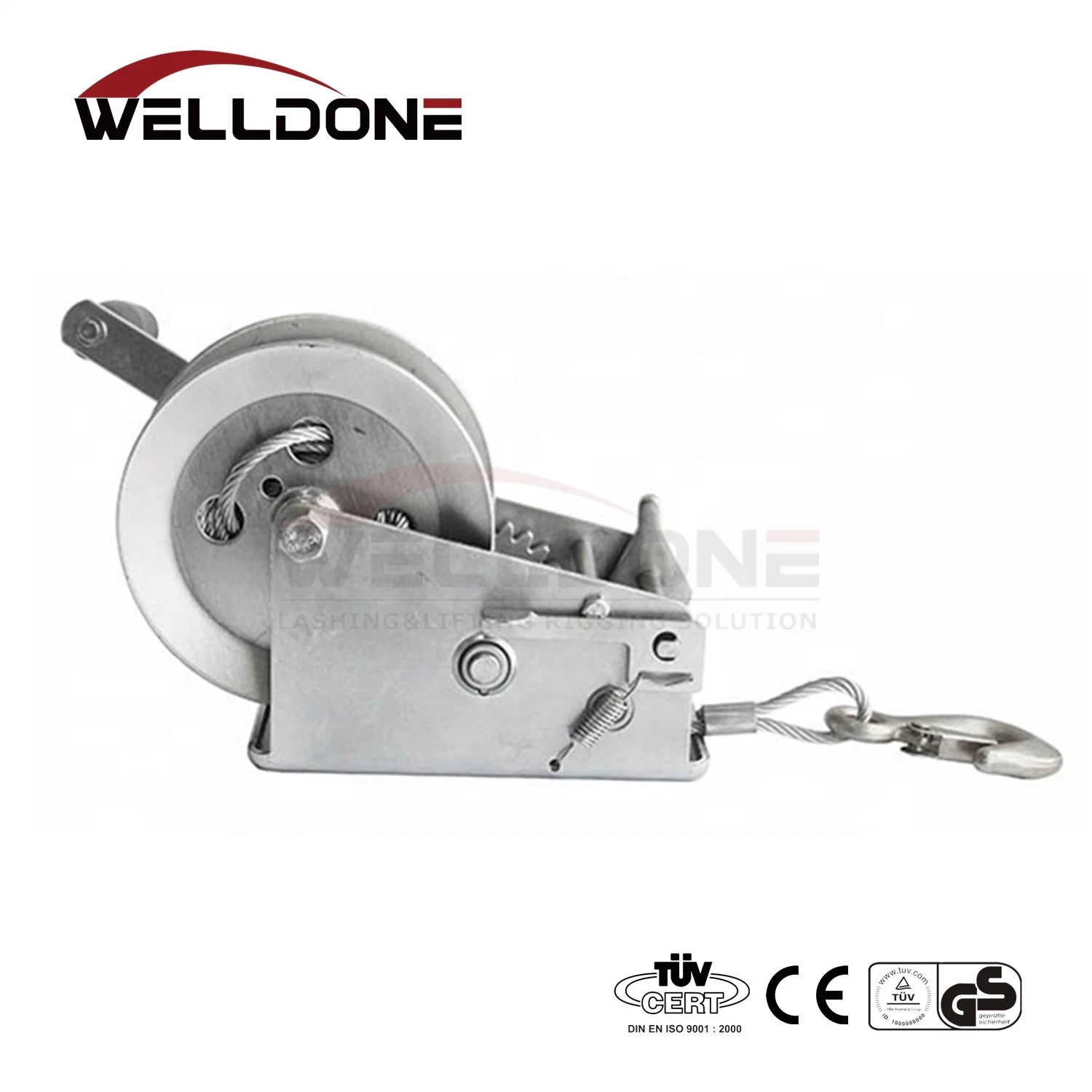 2500lbs Heavy Duty Lifting Manual Hand Winch with Cable