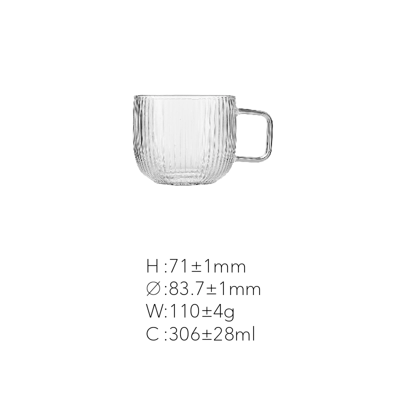 Manufactures Transparent Creative Glass Coffee Tea Drinks Dessert Breakfast Milk Cups Glass Mug with Handle