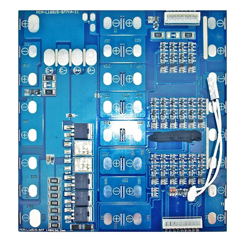 16s 15A BMS for 57.6V 59.2V 60V Li-ion/Lithium/Li-Polymer 48V 51.2V LiFePO4 Battery Pack Size L148*W136.2*T10mm (PCM-L16S15-977)