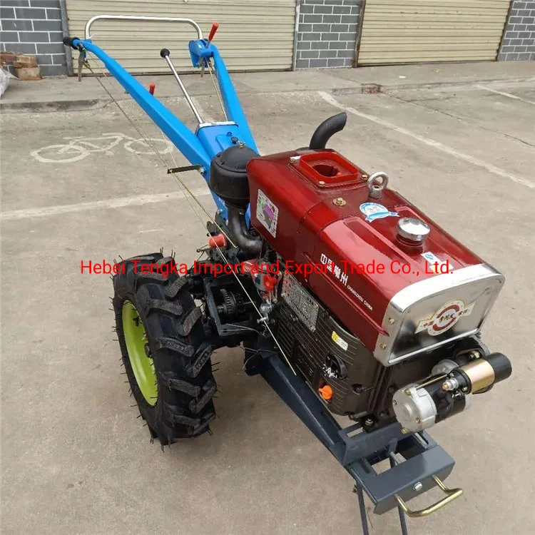 Diesel Cultivator Motocultor Two Wheel Mini Tiller 18 HP Walking Tractor