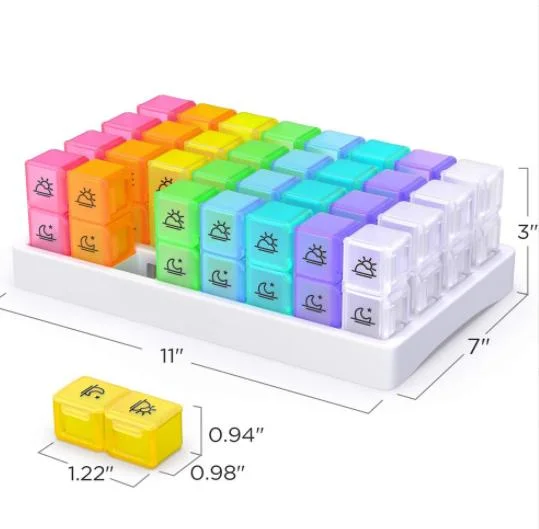 32 Compartments Colorful Plastic Pill Box Medicine Organizer Case