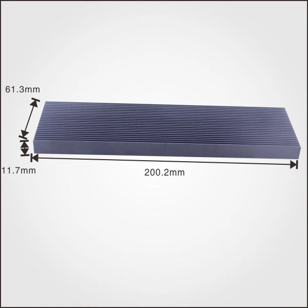 61.3mm W Black Density Fins Profile Extrude Aluminum Heat Spreader Anodized Radiator