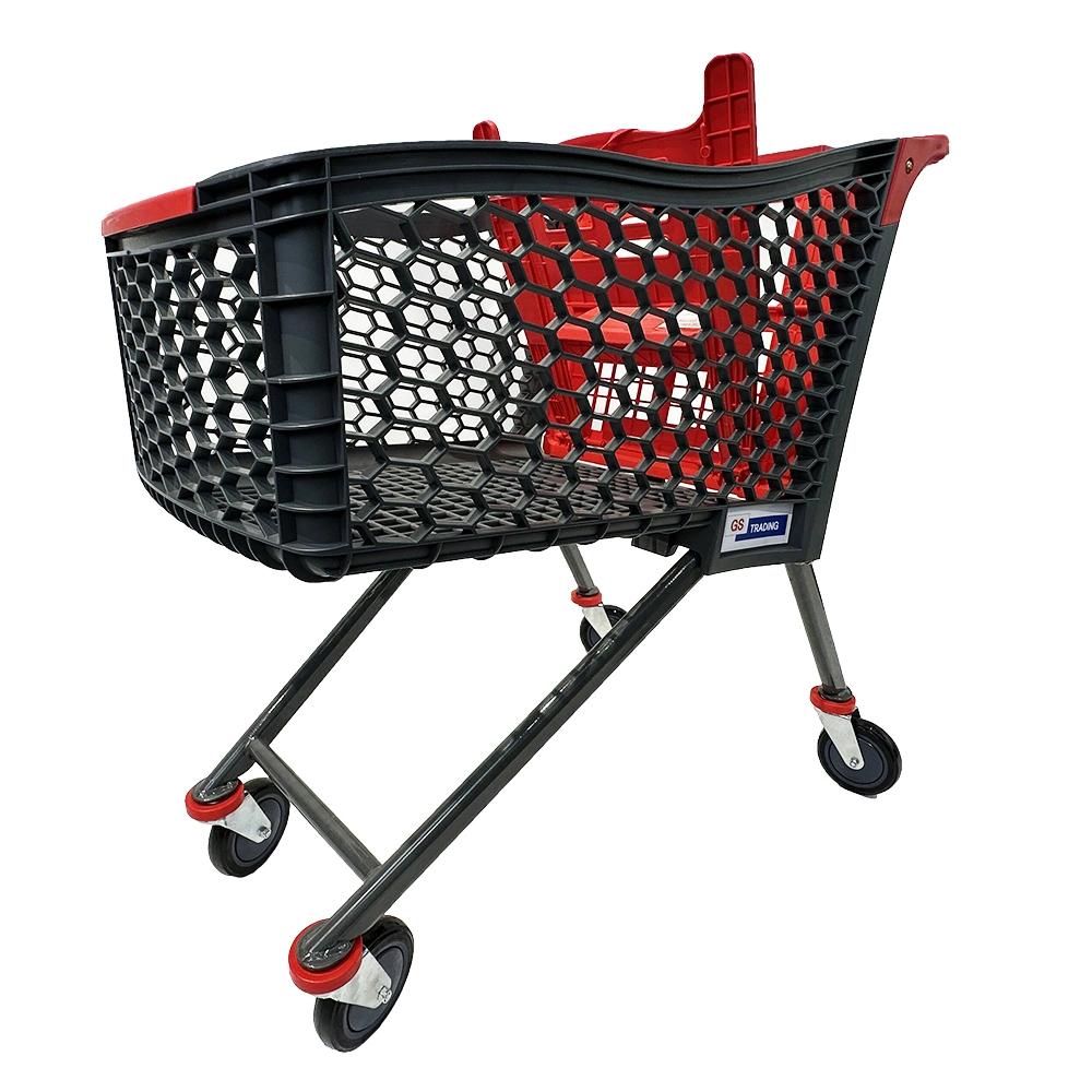 Flexible Universal Wheels Light Weight Plastic Supermarket Shopping Trolley