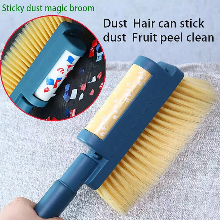 2 in 1 Household Magic Broom Cleaning Brush Sticky Dust Collector 10cm Replaceable Cores Dust Lint Rollers