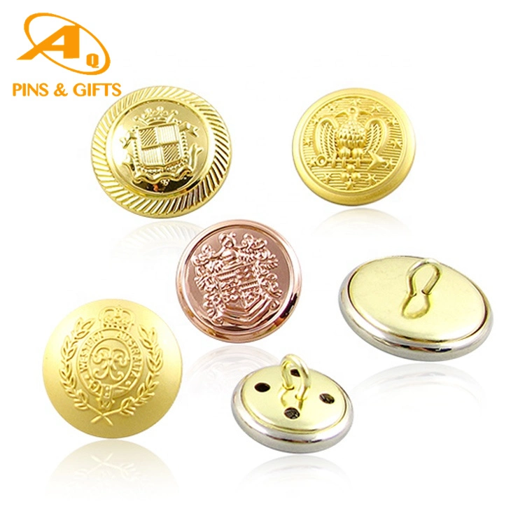 Custom Logo Overcoat Brass Navy Uniforms Metal Button Eyelet Suit Shank Blazer Fancy Clothes Coats Buttons for Coat