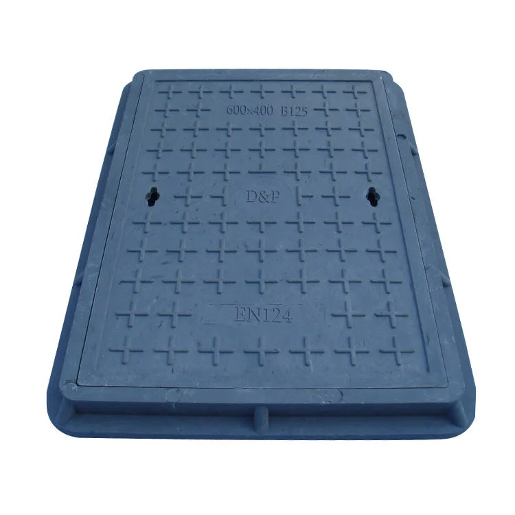 Certificated Rectangle High Loading Capacity C250 Sewer Drain Covers 600X450mm Rectangle SMC Manhole Covers for Road