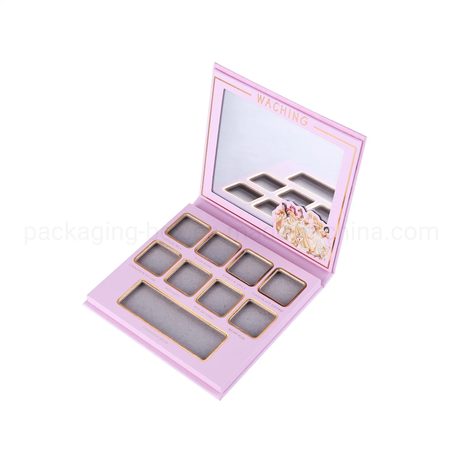 Customized Eye Shadow Box with Mirror Cosmetic Gift Box Paper Case for Promotion