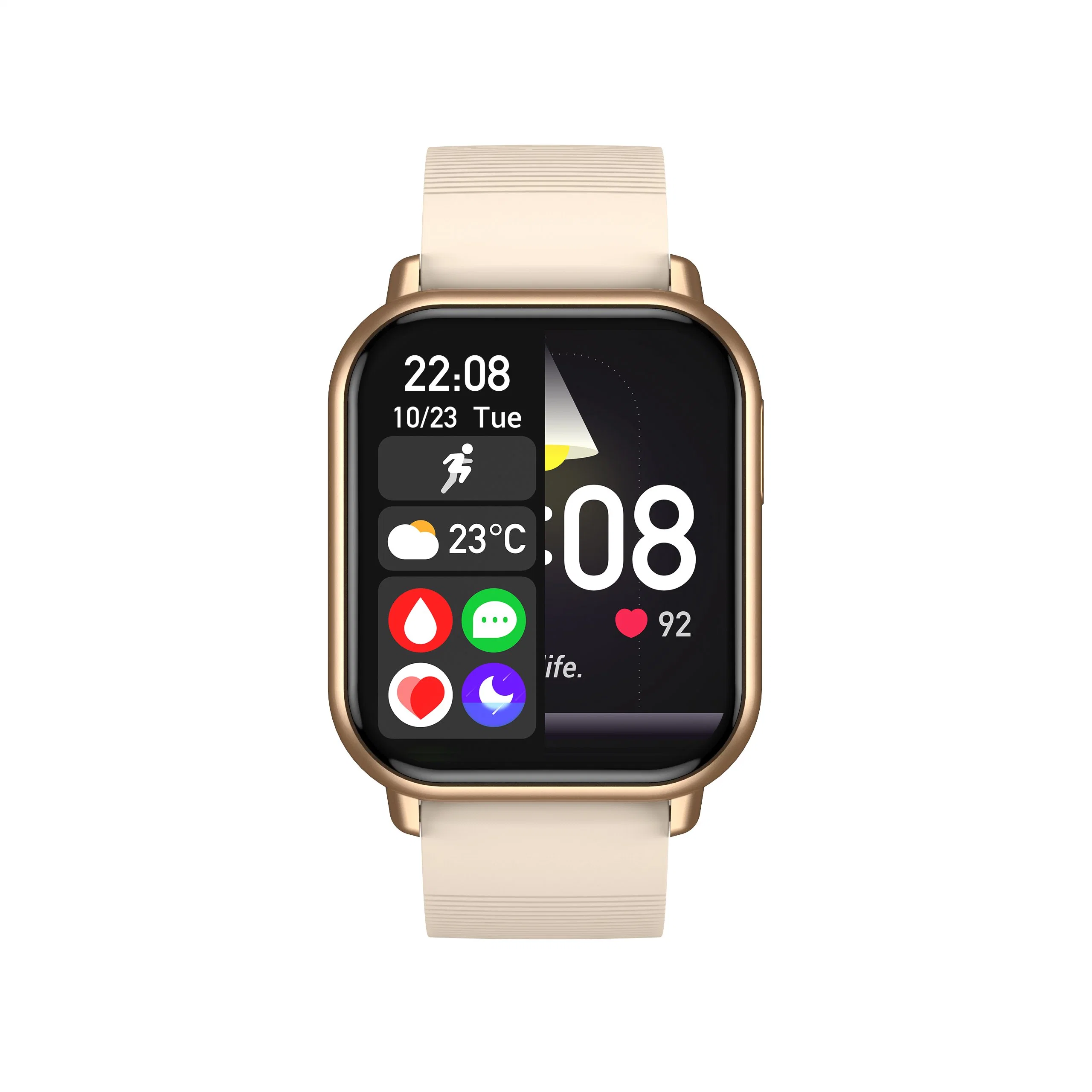 2023 China factory quality IP68 waterproof Slim design Smart Watch with HR BP Blood pressure for senior healthcare ZW32