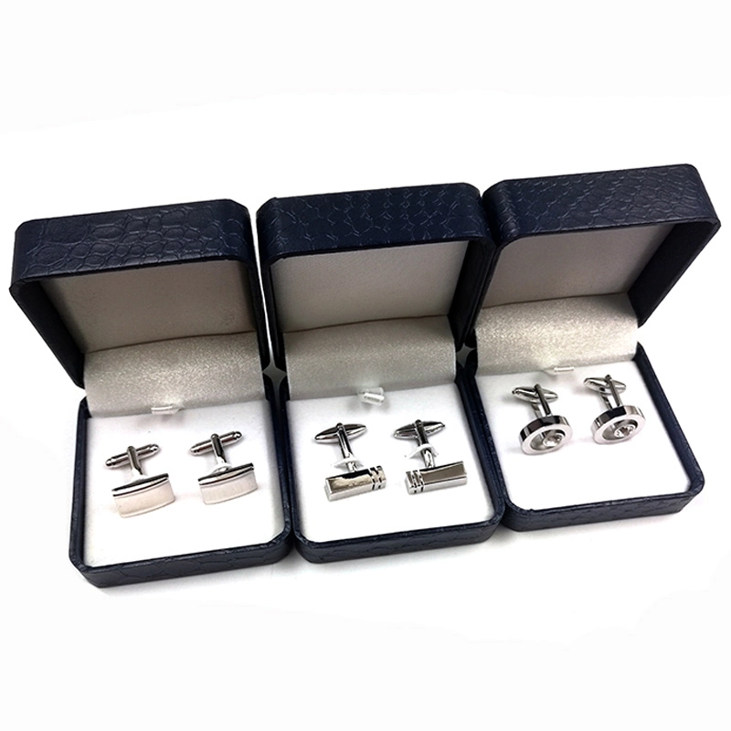 fait sur mesure en usine de nickel en alliage de métal plaqué Mens ornements Fabricant Mode personnalisé Rectangle brassard en laiton Link Set Bespoke Rhinestone Cufflink avec boîtier