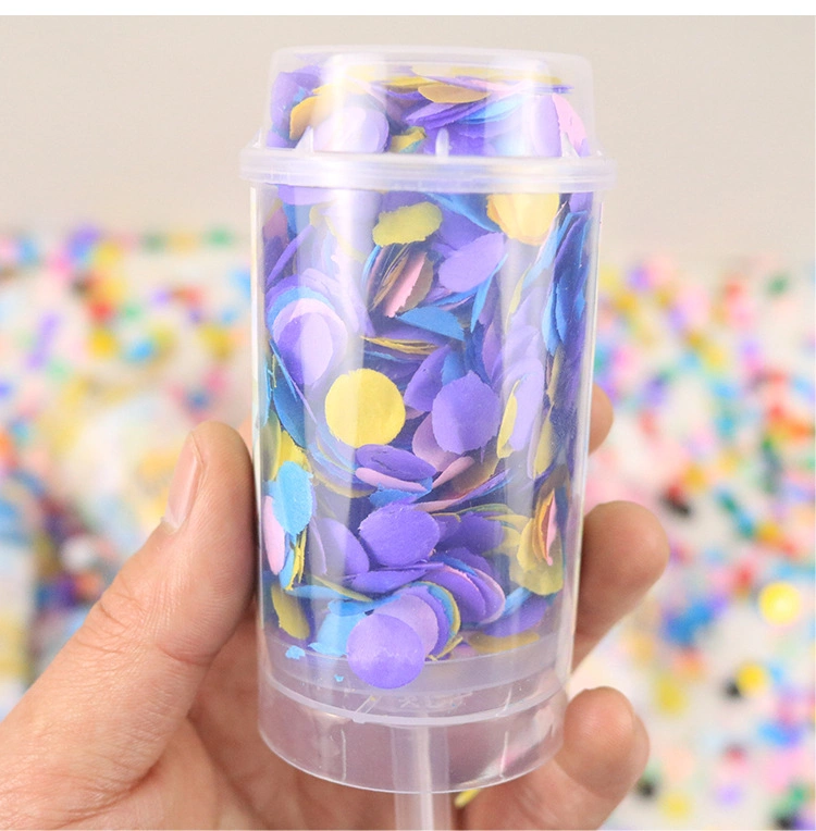 Graduation Opening Atmosphere Handheld Confetti Fireworks Wedding Birthday Party Supplies Push Music Spray Tube Hand Twist Ritual Tube Unicorn Mermaid Confetti