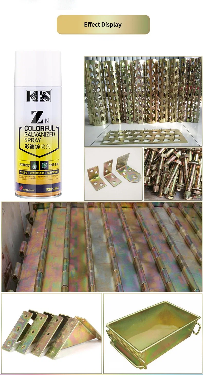 Hosen Colorful Galvanized Spray Colorful Zinc Spray Metallic Paint Aerosol Painting