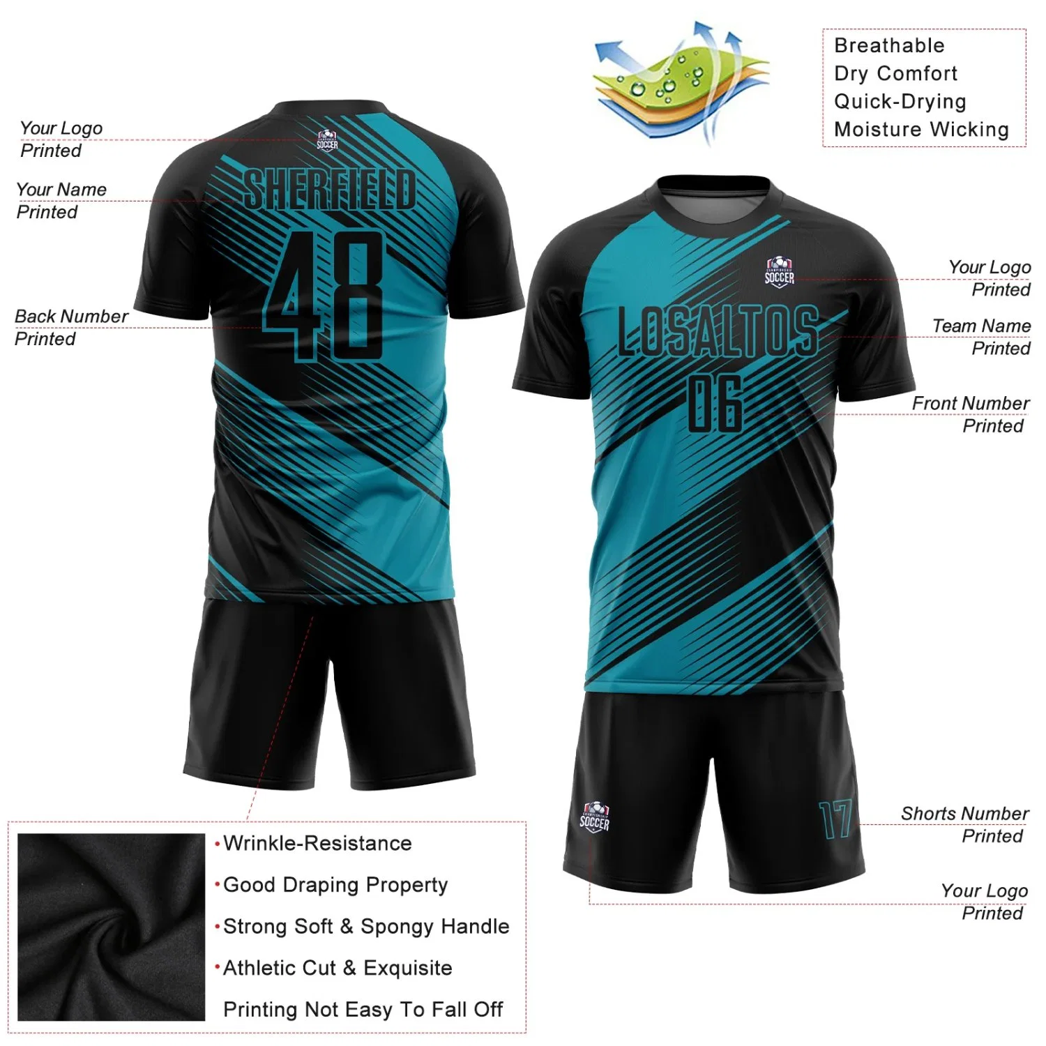 Factory New Fashion Design Football Shirt Sports Wear Soccer Jersey