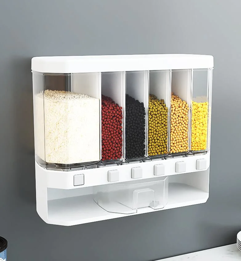 Multi-Functional Grain Flour Coffee Sugar Tea Wall Mounted Kitchen Plastic Storage Box