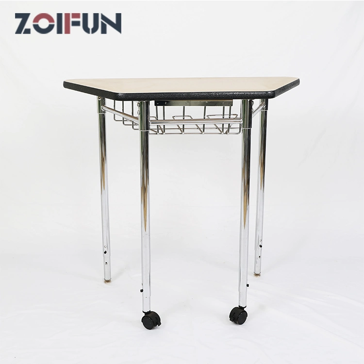 Multi Function Modern Standing Furniture Table; MDF HPL Wheels Locker Feet Metal Frame Desk Set