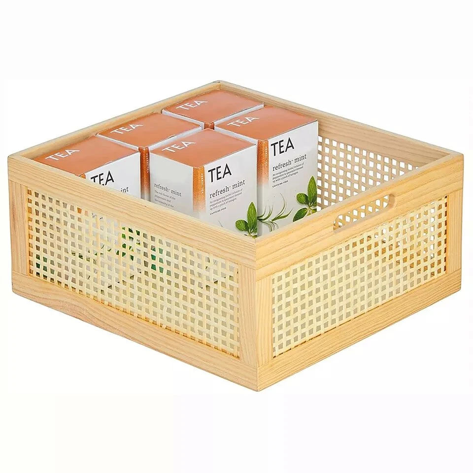 Nesting Wooden Crates Wall Mounted Wooden Basket Display Risers Decoration Wood Crafts Box