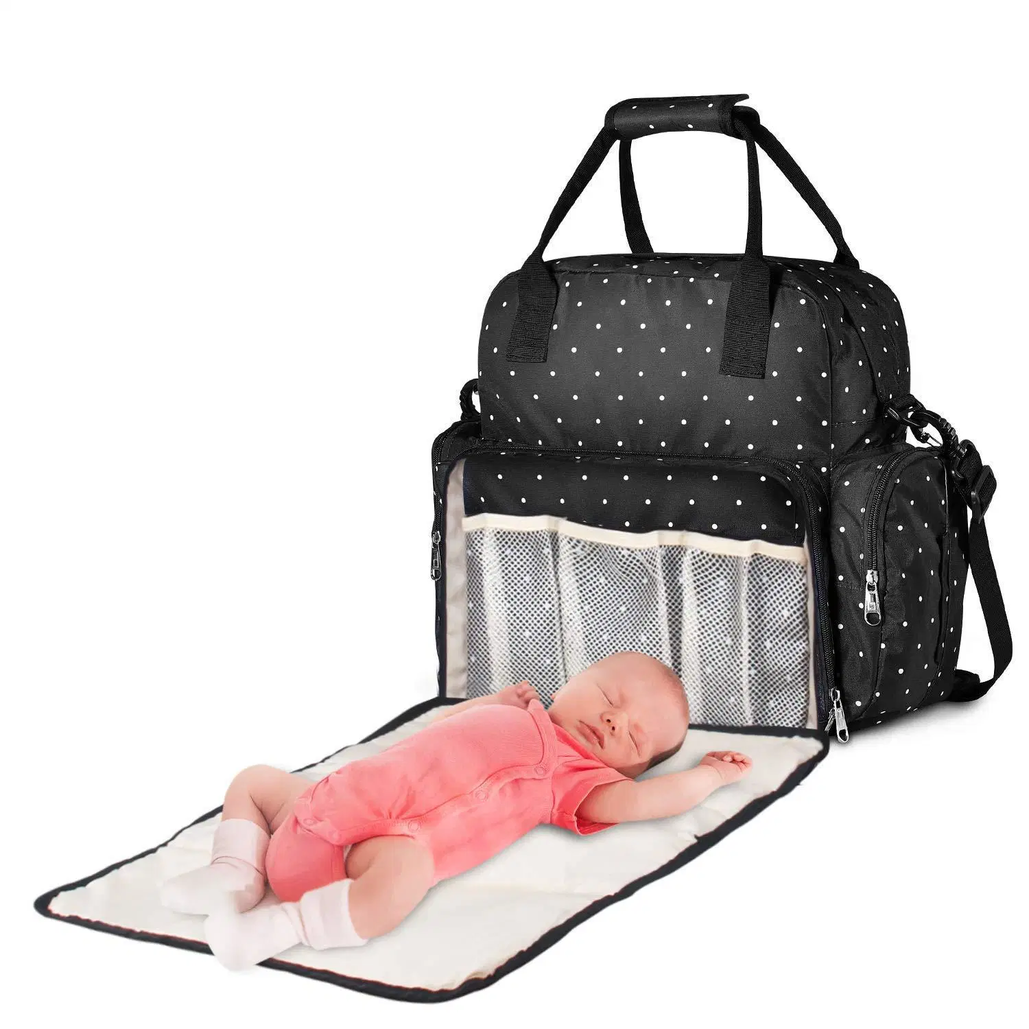 Large Diaper Tote Bag with Multiple Compartments