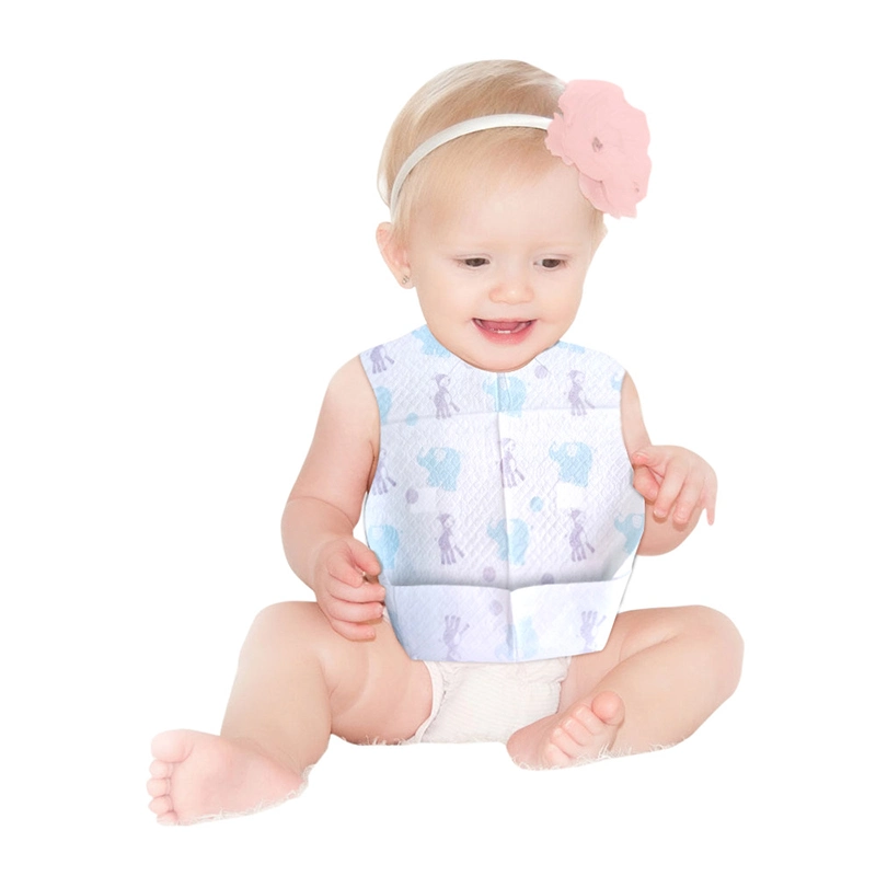 Disposable Soft Skin-Friendly Waterproof Leak-Proof Impervious Absorbent Kids Baby Bib