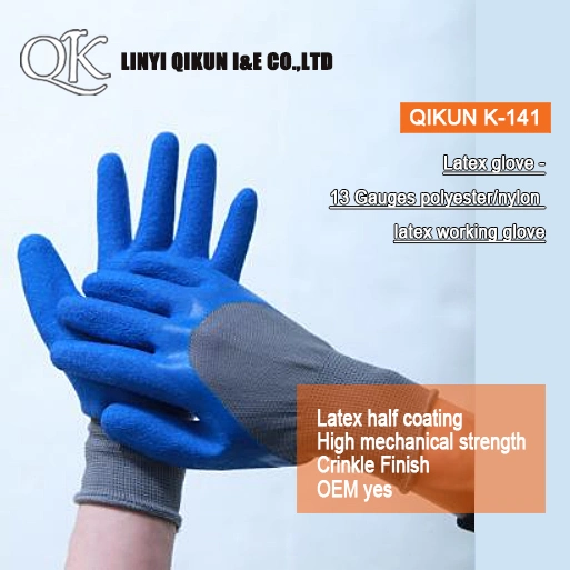 K-163 Deenyma Cortar Resistance 3 / 5 el látex de Nitrilo PU recubierto de espuma de PVC guantes de seguridad de trabajo