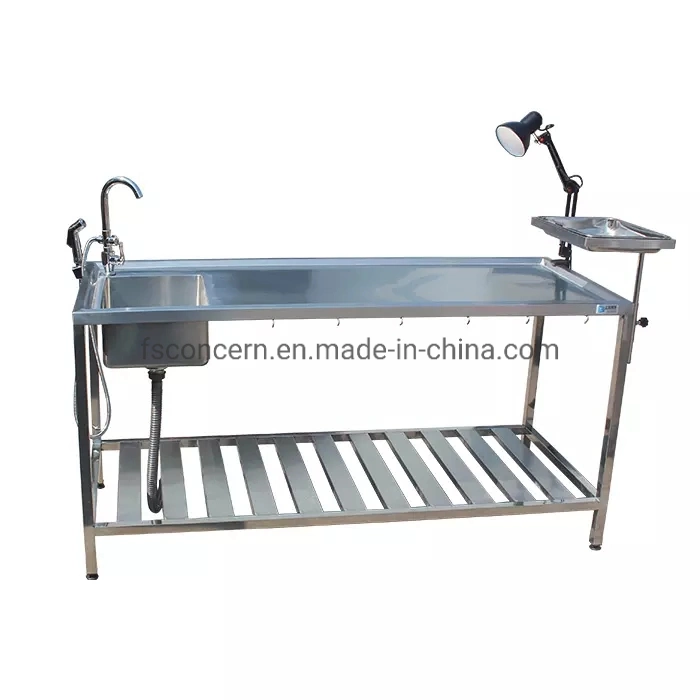 Veterinary Operating Dissection Table Steel Embalming Veterinary Animal Autopsy Table Manufacturer