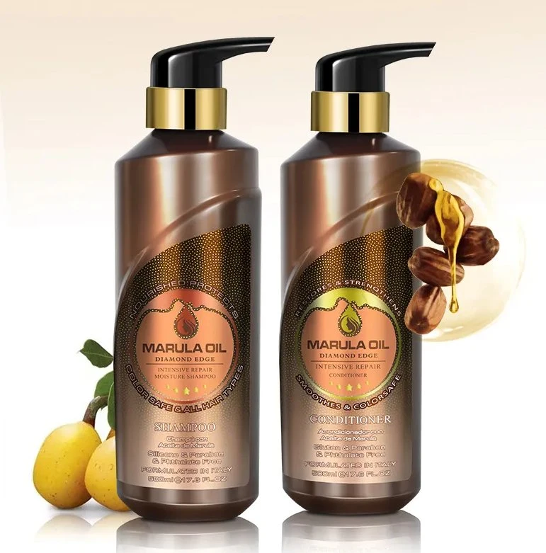 Luxury Wholesale Cleansing Scalp Care Nourishing Organic Marula Oil Curly Hair Shampoo and Conditioner