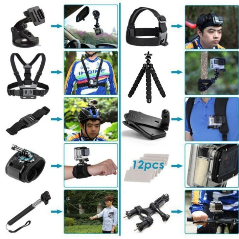 1 en 50 Kit de accesorios para la cámara de acción compatible Cámara de vídeo de acción Y Accesorios Bl15495