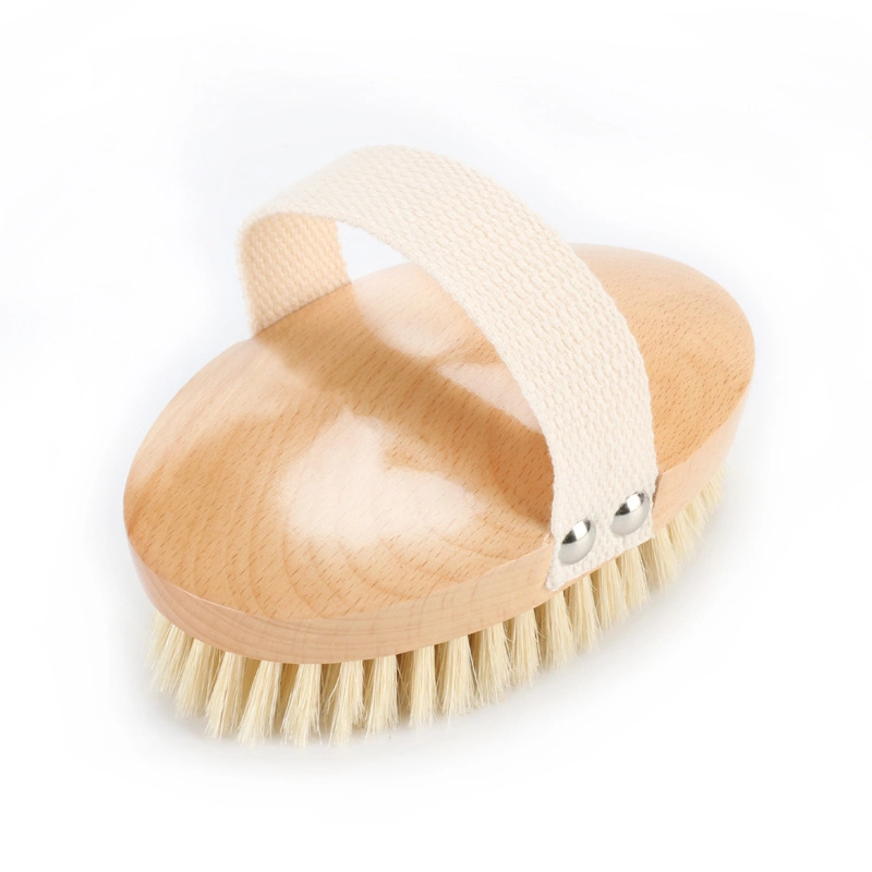Sisal Fiber Brush Vegan Hair Bath Brush Shower Exfoliating Scrubber Massage Wooden Dry Body Vegan Brush