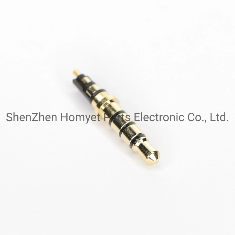 3.5 Gold Plated Welded Wire Type 4-Section Metal Earphone with Switch Good Quality Plug Wire End Male