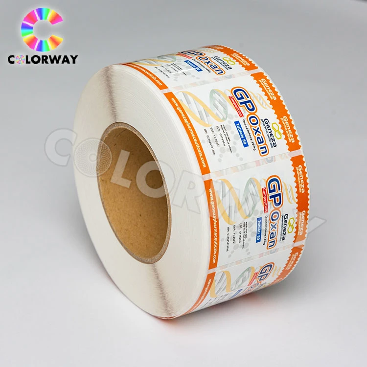 Free Design Tablet Capsule Vitamin Hologram Pharmaceutical Label for Pill Bottle