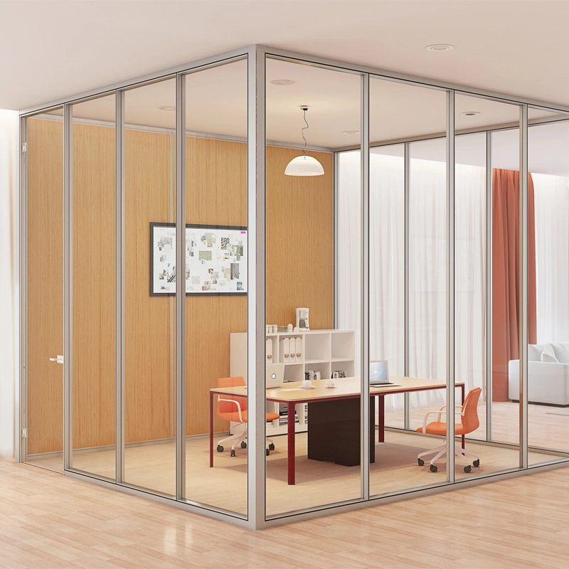 Vente en gros en aluminium profil de partition de bureau cloison de chambre insonorisée cloison en verre