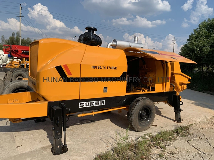 Construction Machinery Zoomlion Hbt80 Portable Concrete Trailer Pump Mini Beton Pump Small Used Stationary Concrete Pump