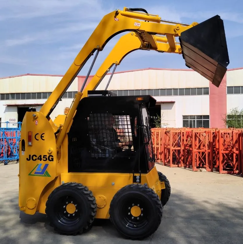 Erathmoving Machine Wheel Skid Steer 50HP Jc45 Skid Loader with Multi-Function Attachments Hot Sale