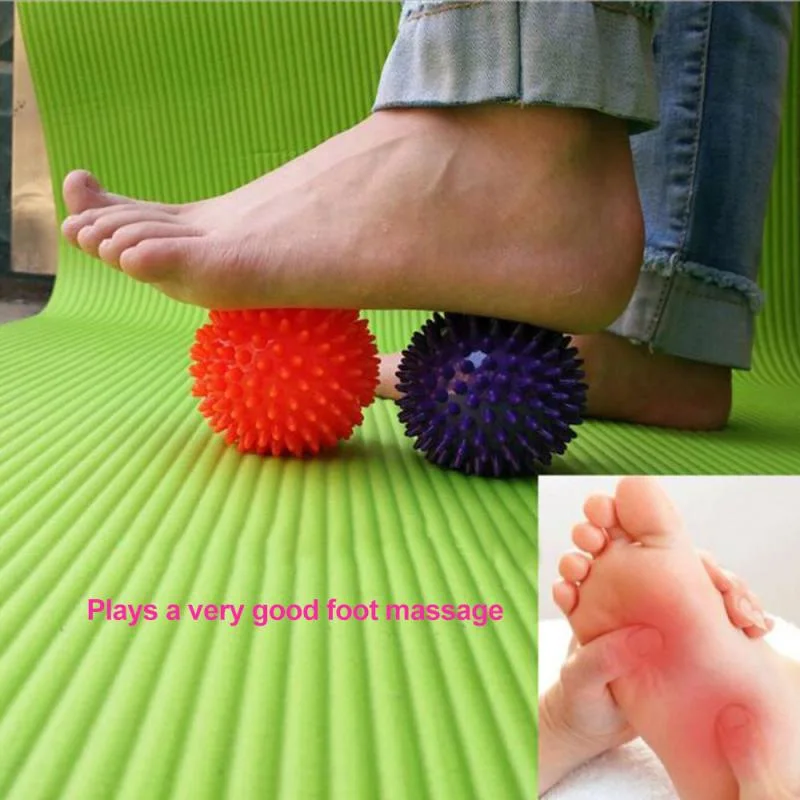 1pcs 9cm Yoga Masaje Ball Spiky Trigger Point Cuidado de la Salud Alivio