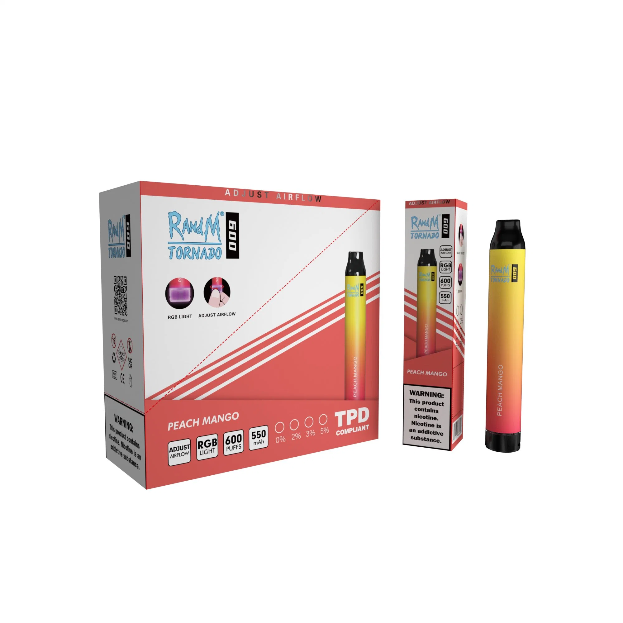 La fumée de cigarette électronique Randm tornade Vape jetables 600 800 1000 1700 2500 3000 4000 4600 4800 5000 6000 7000 8000 9000 10000 Puff