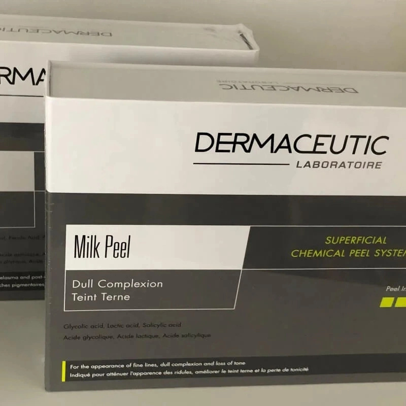 2023 Dermaceutic Milk Peel Behandlung Peeling Acne Milk Peel 60ml Reduziert Läsionen Akne-Anfällige Haut Körper Luthione Cindella Lighten Akne Glutax Hautaufhellung