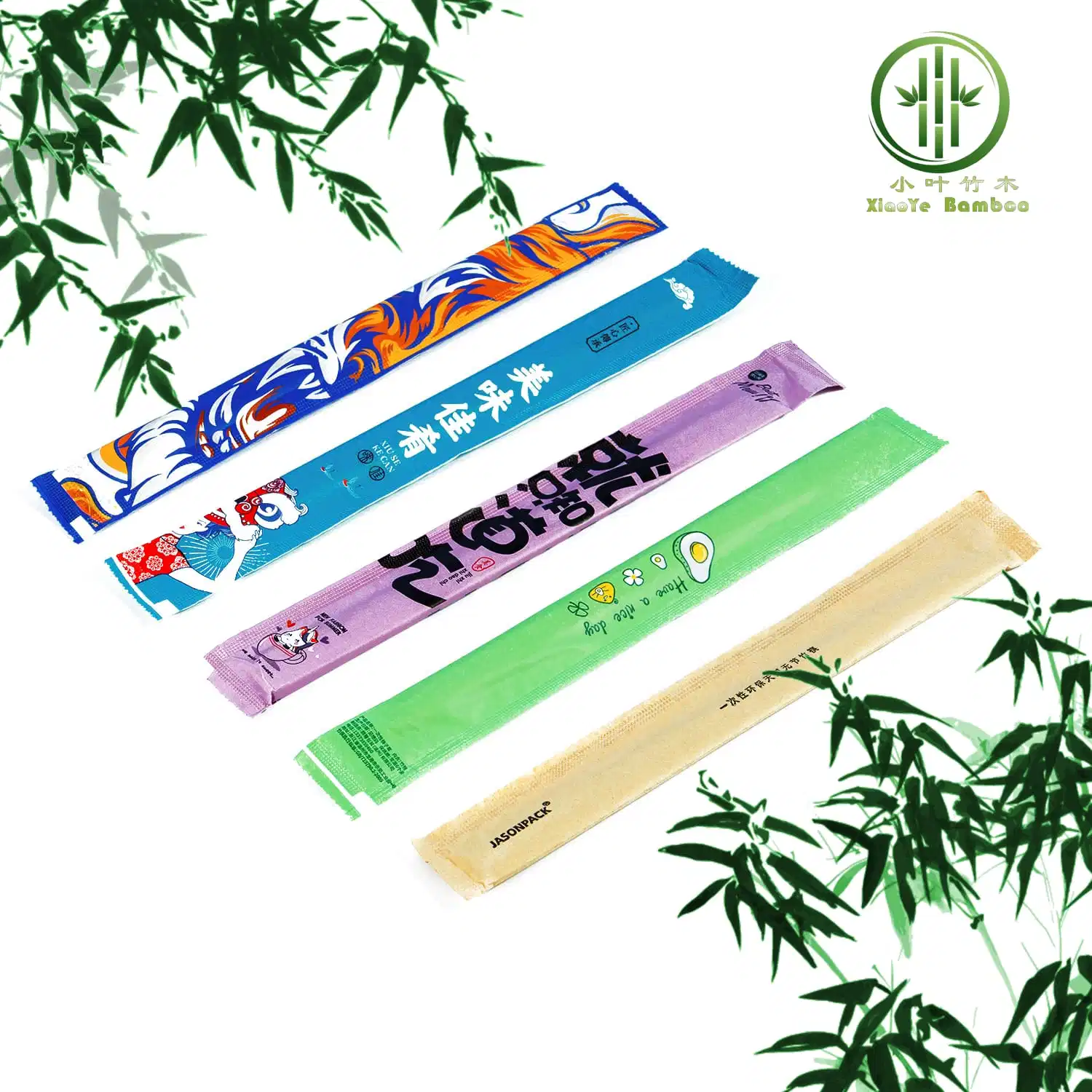 Hot Selling OEM&amp;ODM Print avec logo Twins Bamboo Disposable Chopsticks